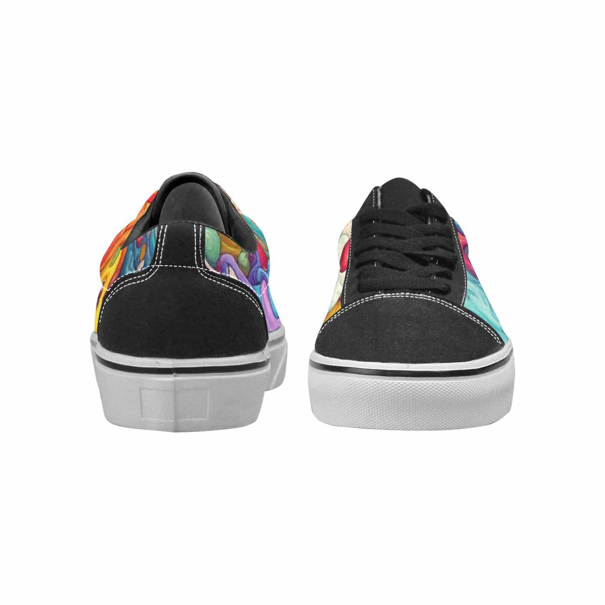 WOMEN'S Melting Ice Cream Monster Lace-Up Canvas Vibrant Chaos Sneakers