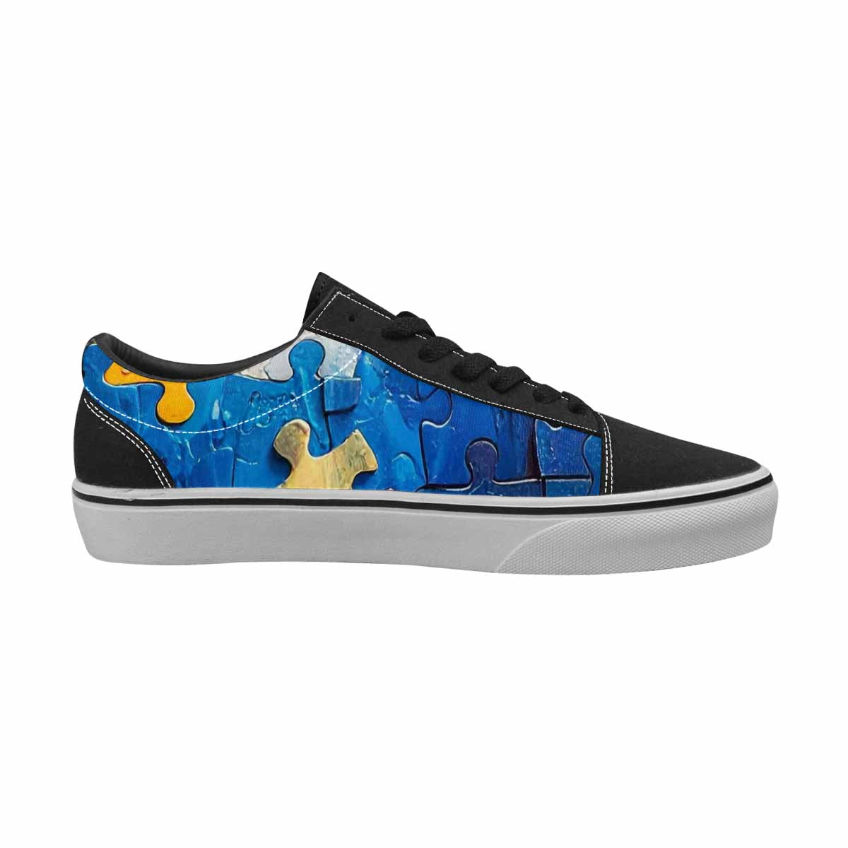 WOMEN'S Autism Puzzle Pieces Lace-Up Canvas Surreal Shoes