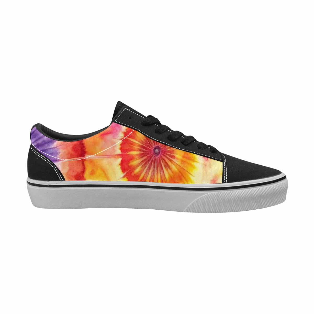 WOMEN'S Tie Dye Swirl Canvas Lace-Up Vivid Custom Sneakers