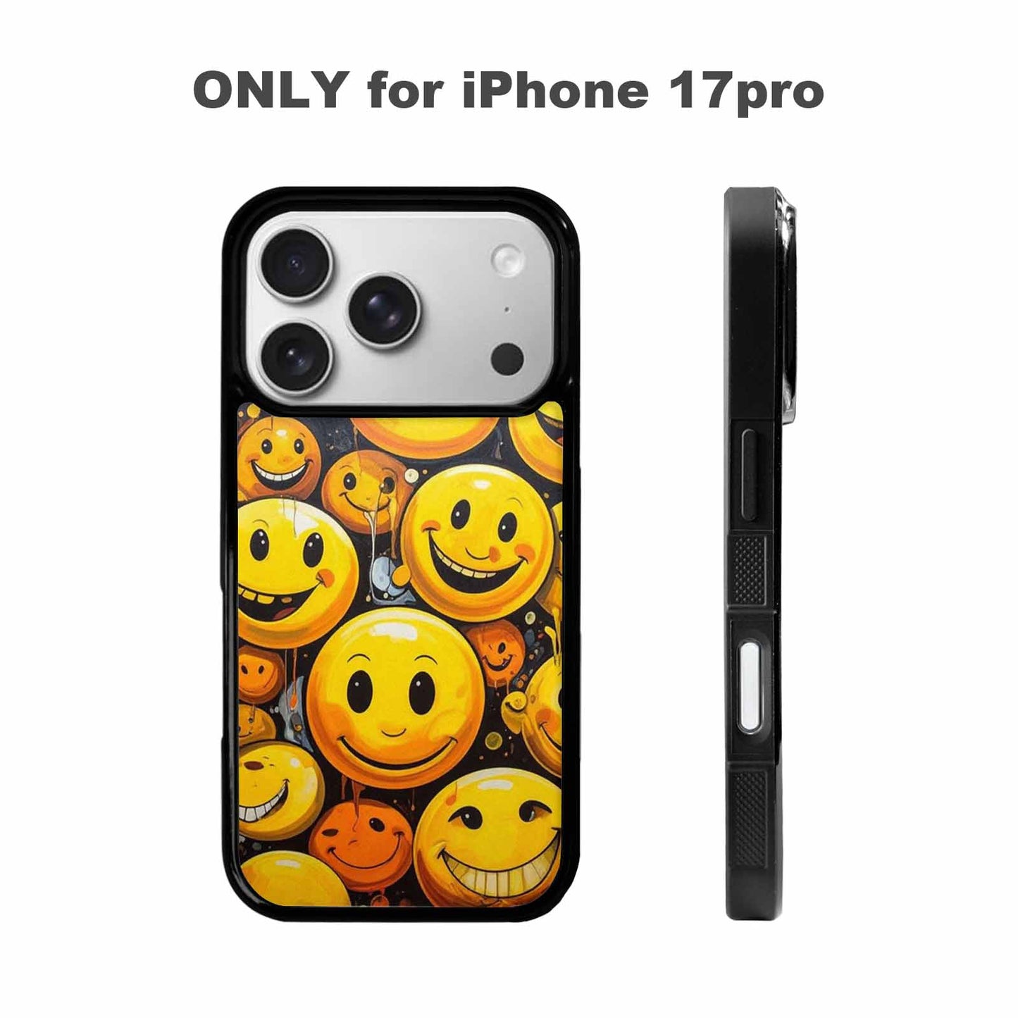 iPhone 17 Pro Case — Melting Moon Smiley Yellow Version Original, Customized Protective Case