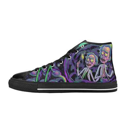 WOMEN'S Trippy Freestyle Artwork High Top Canvas Surreal Sneakers