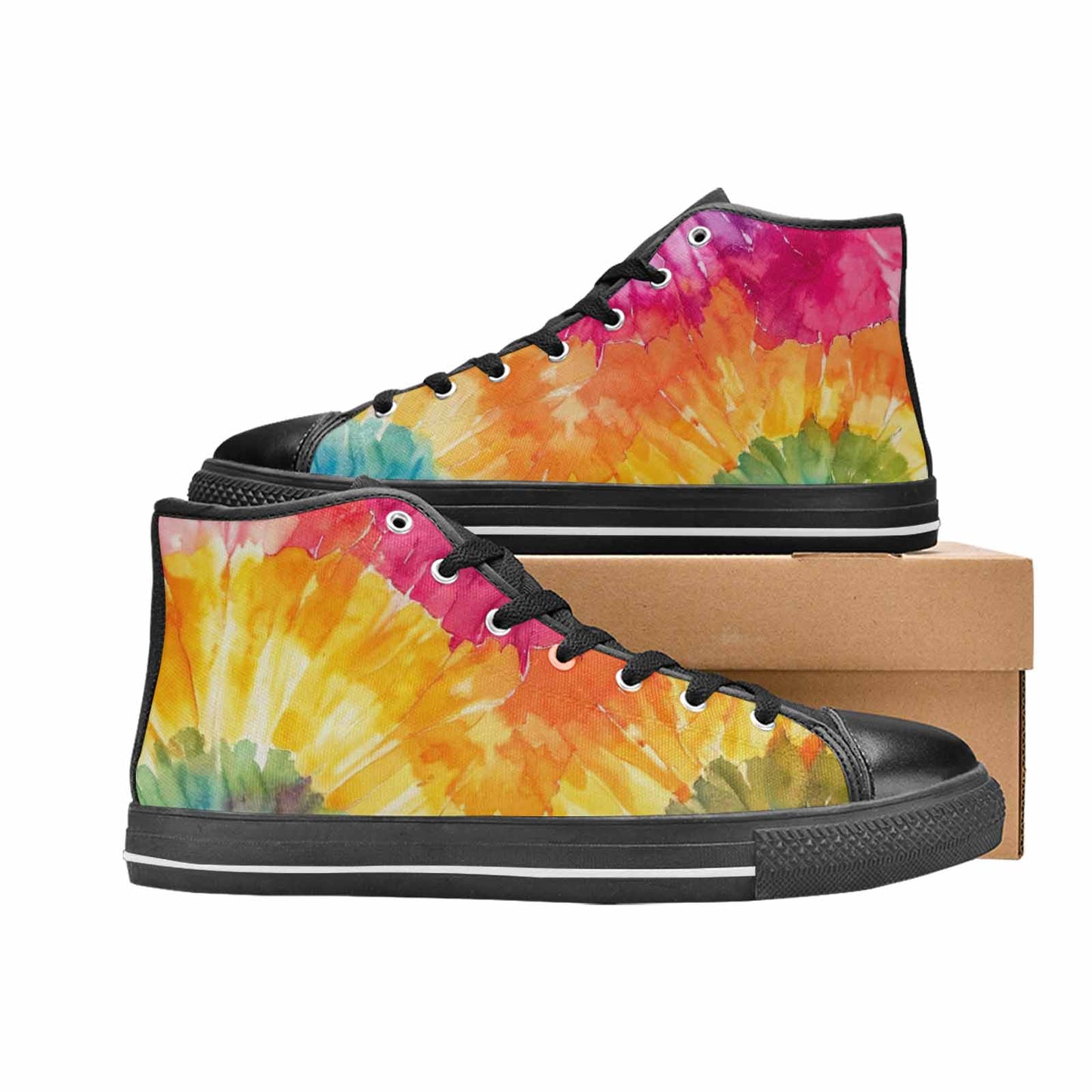 MEN'S Tie Dye Swirl High Top Canvas Dreamcore Custom Shoes