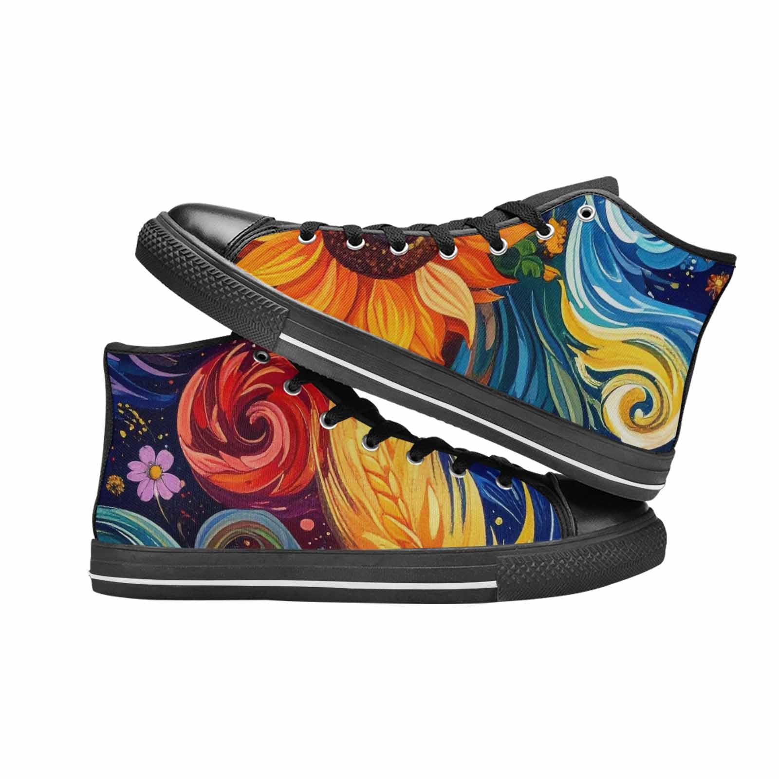 MEN'S Blend All Versions High Top Canvas Wallpaper Art Shoes