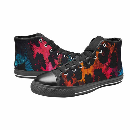 WOMEN'S Dark Animal Print High Top Canvas Aesthetic Shoes