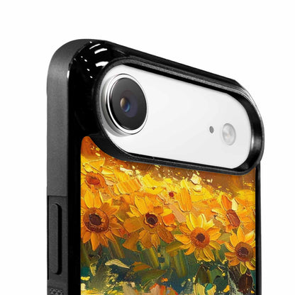 iPhone 17 Air Case — Impressionist Sunflower Brushstroke Pattern Hundreds Floral, Custom Art Phone Cover