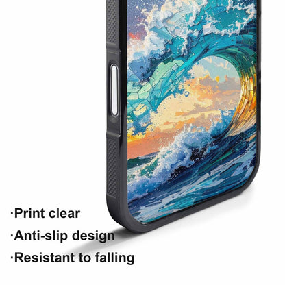 iPhone 17 Pro Max Case — Wave Crest Splash Wave Watercolor Abstract, Custom Print Case Cover