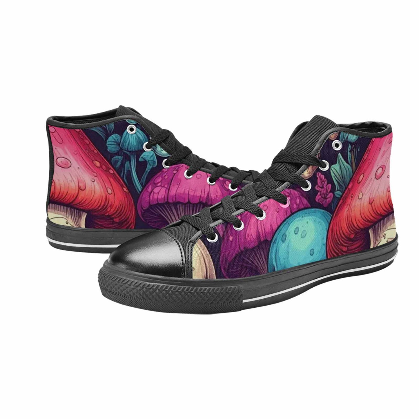 WOMEN'S Mushroom Skull High Top Canvas Y2K Custom Sneakers