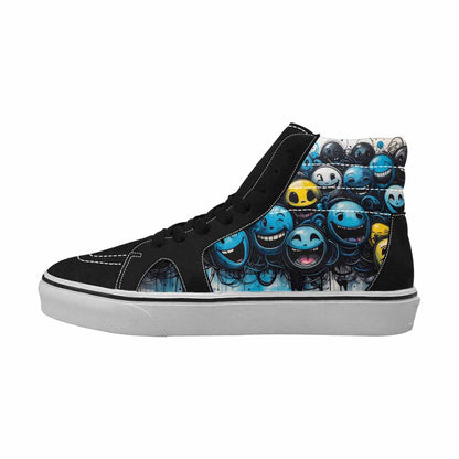 MEN'S Melting Moon Smiley High Top Canvas Dreamlike Custom Shoes