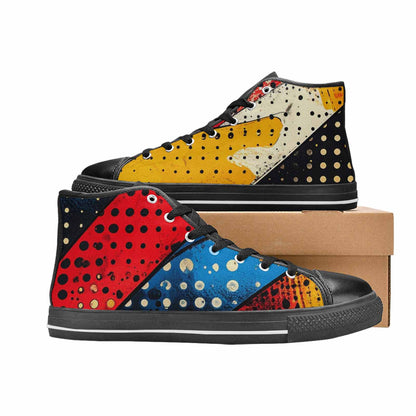 MEN'S Comic Book Halftone High Top Canvas Cottagecore Sneakers