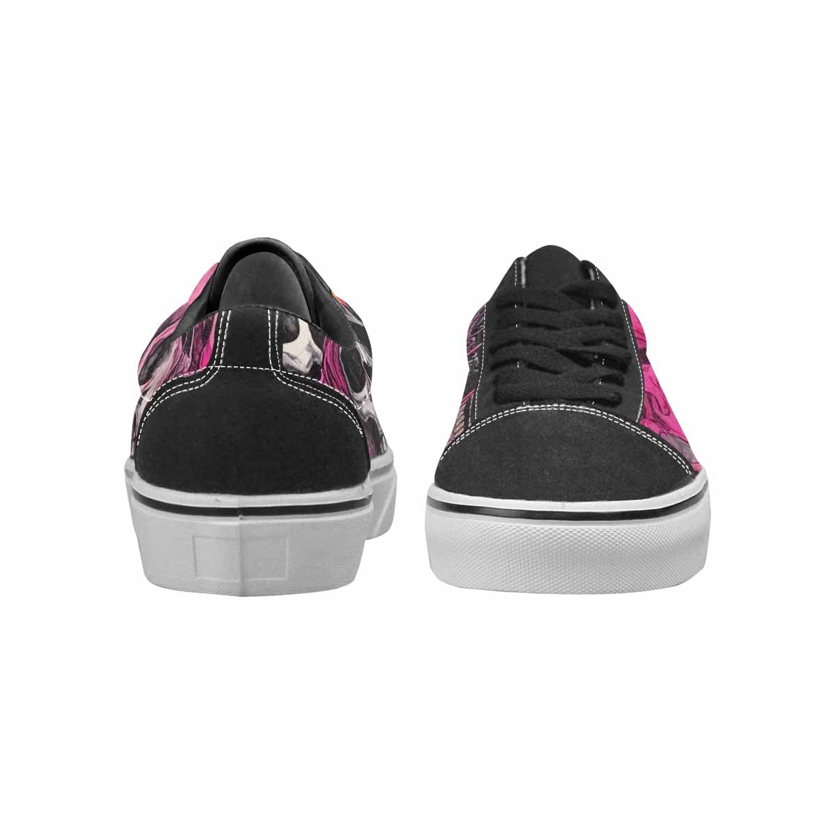 WOMEN'S Rainbow From Skull S Lace-Up Canvas Wallpaper Art Sneakers
