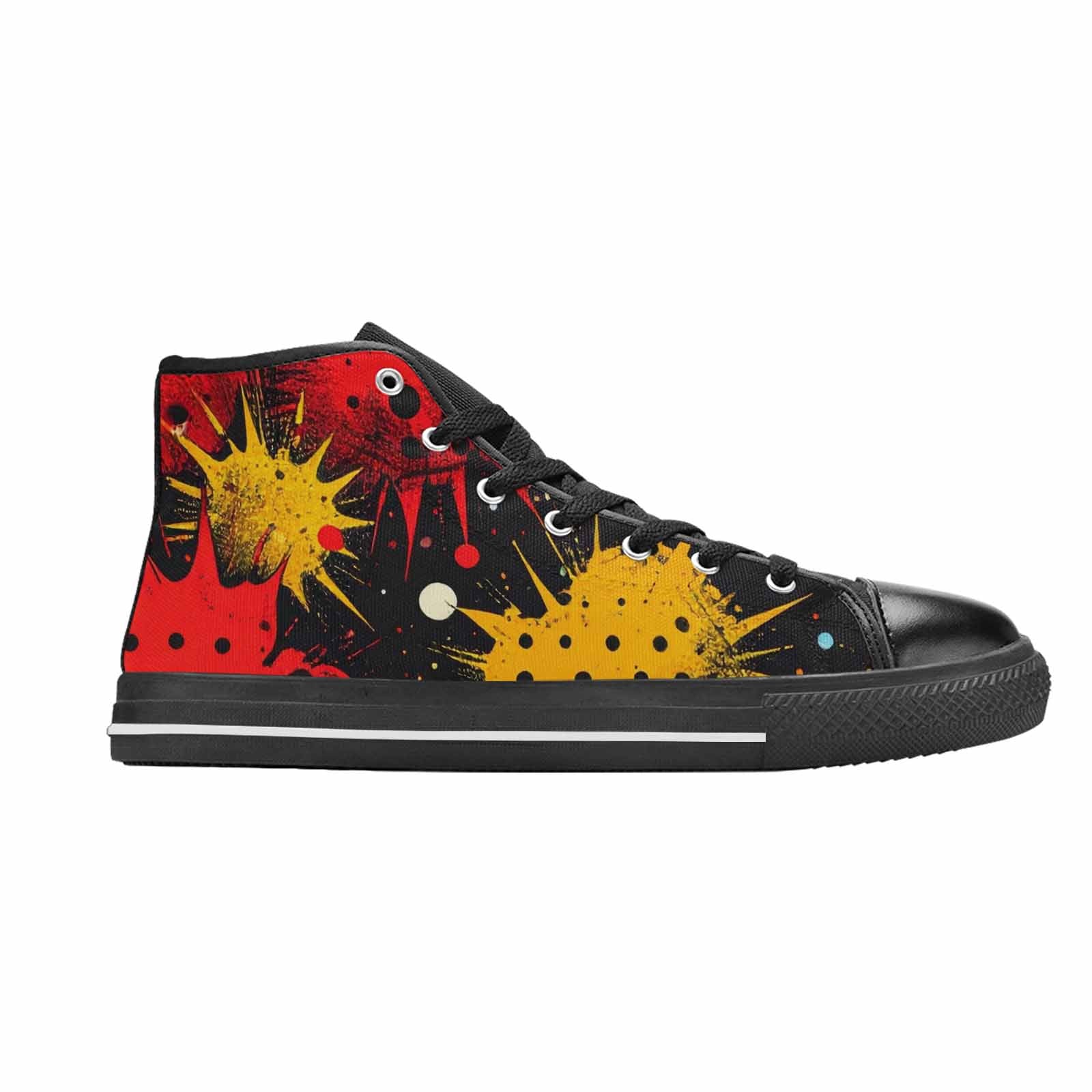 WOMEN'S Comic Book Halftone High Top Canvas Vivid Custom Shoes