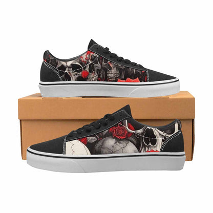 WOMEN'S Skull Roses Lace-Up Canvas Vivid Custom Sneakers