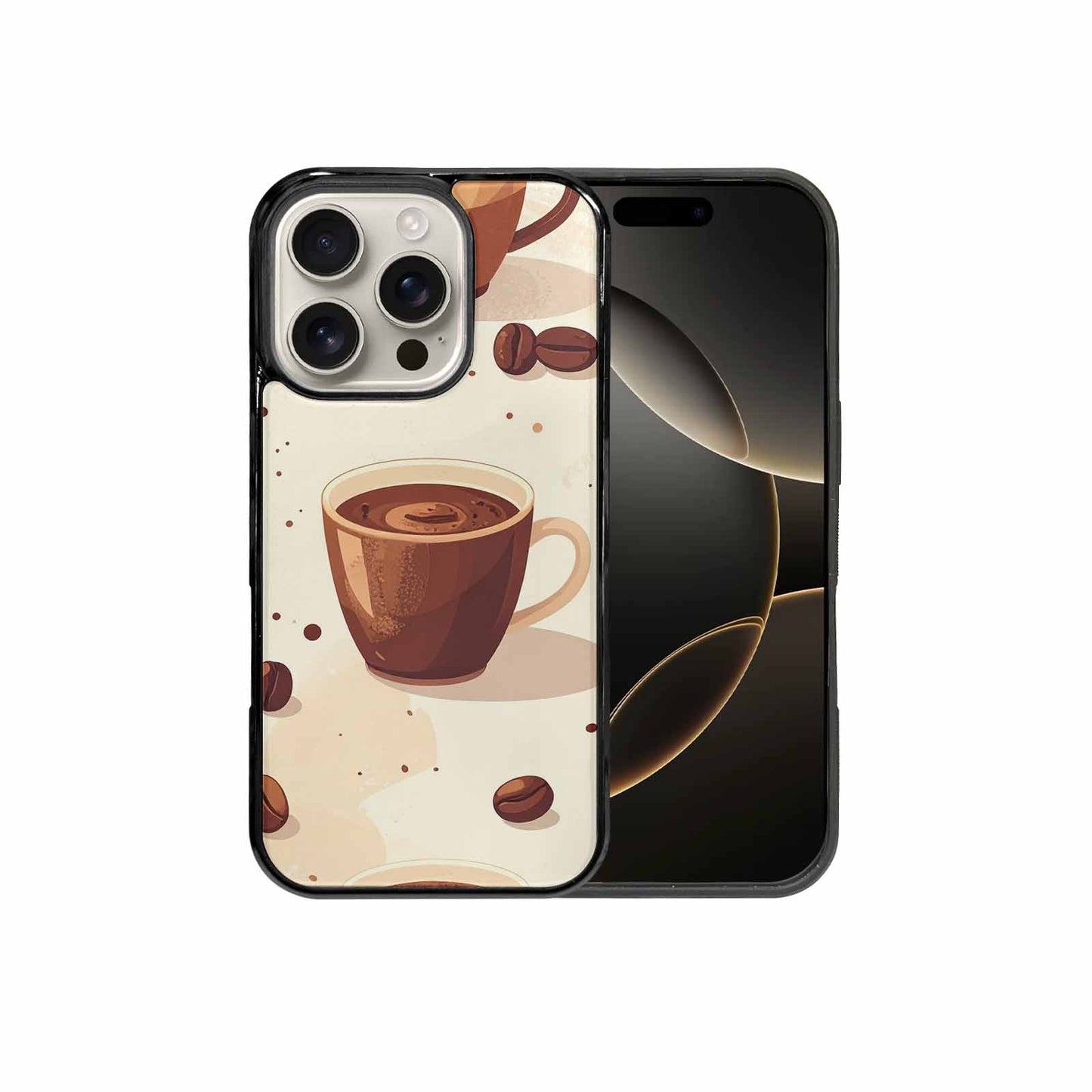 iPhone 16 Pro Case — Coffee Cup And Bean Pattern Seamless, Personalized Phone Case