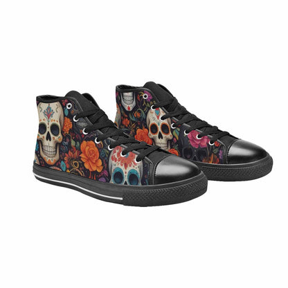 MEN'S Skull High Top Canvas Vibrant Chaos Sneakers