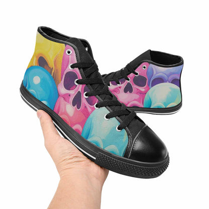 MEN'S Dripping Candy Skulls High Top Canvas Vivid Sneakers