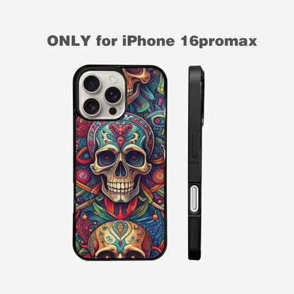 iPhone 16 Pro Max Case — Sacred Geometry Lots Of Skulls Seamless, Personalized Phone Case
