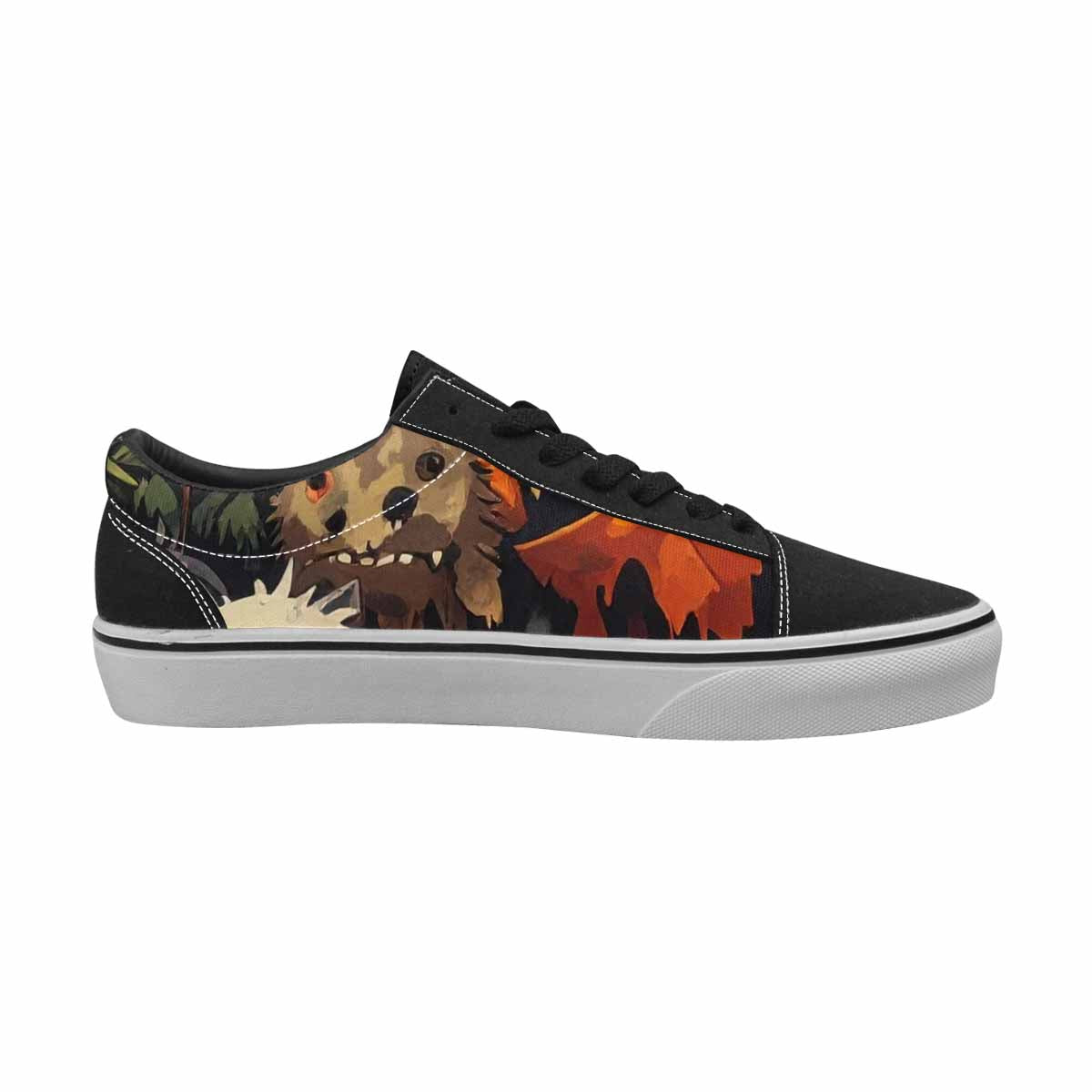 WOMEN'S Monsters  Camo Monsters Lace-Up Canvas Vivid Custom Sneakers