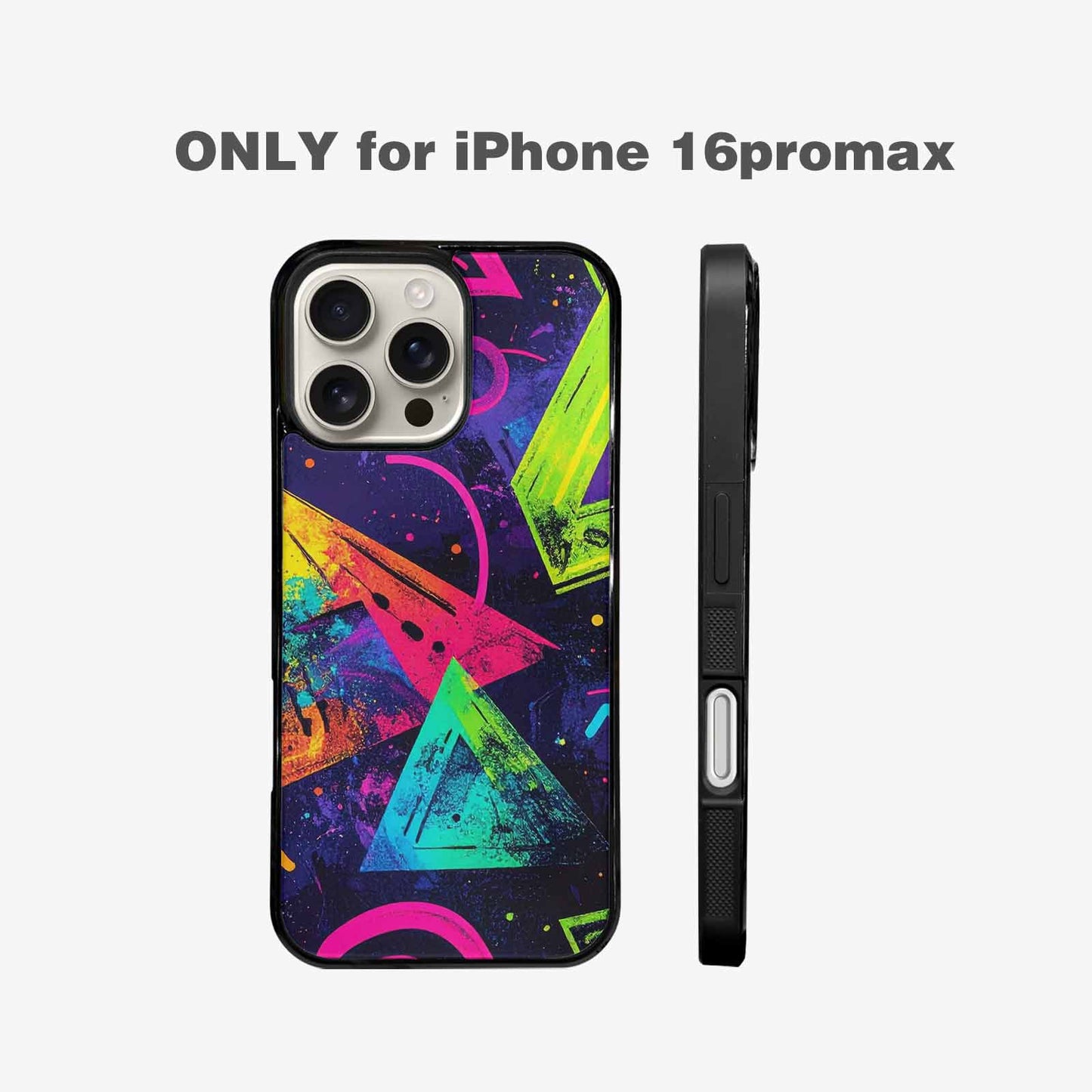 iPhone 16 Pro Max Case — Memphis Squiggles Triangles Dots, Original Design Phone Case