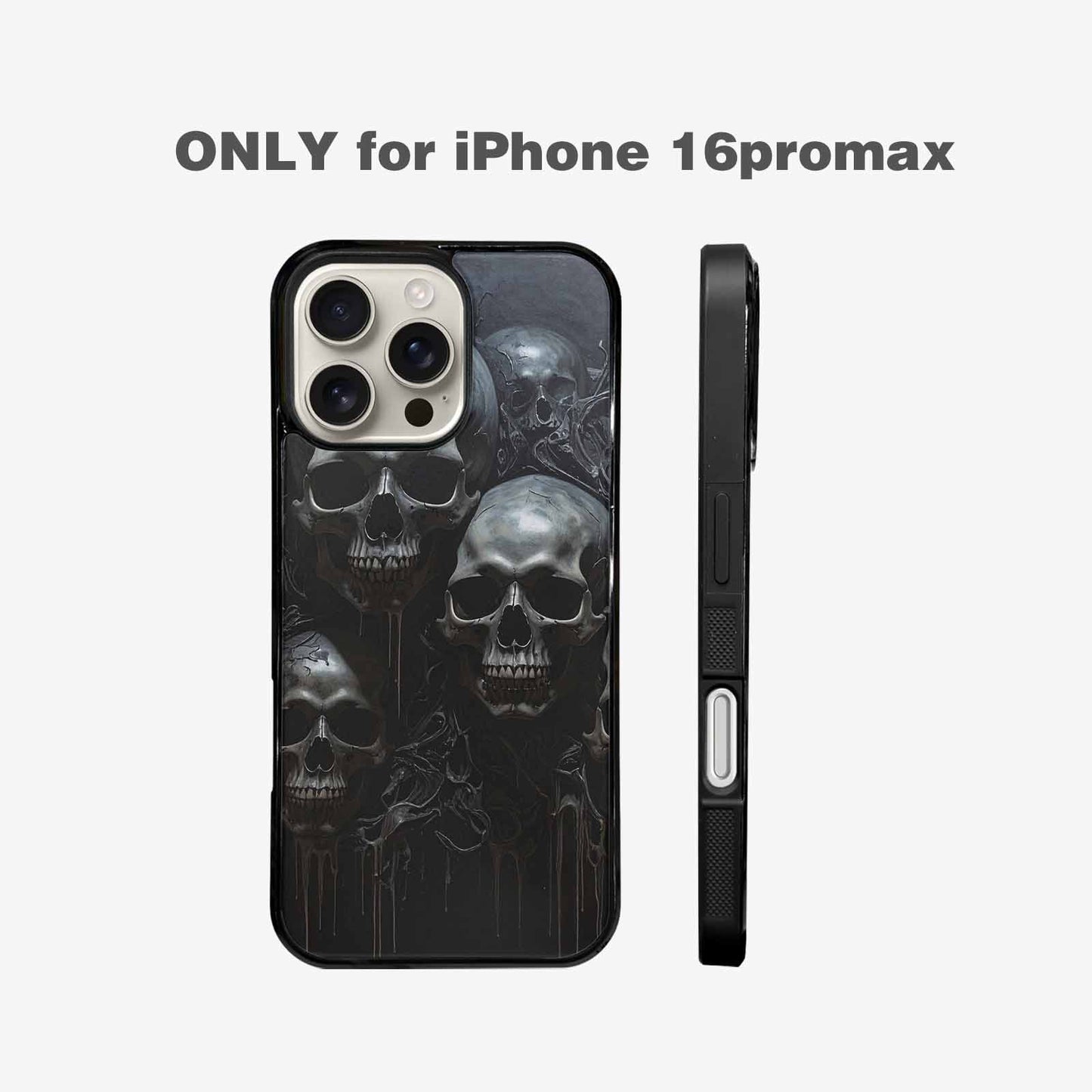 iPhone 16 Pro Max Case — Grey Dark Black And Grey Tones, Customized Protective Case