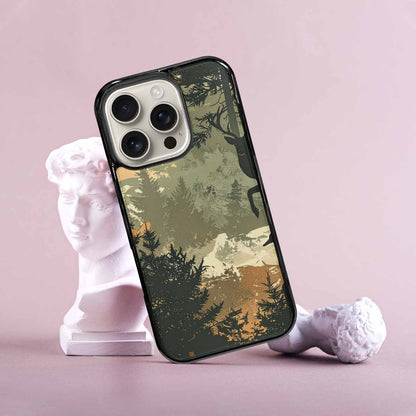 iPhone 16 Pro Case — Hunting Camouflage Pattern With Deer And, Custom Printed Phone Case