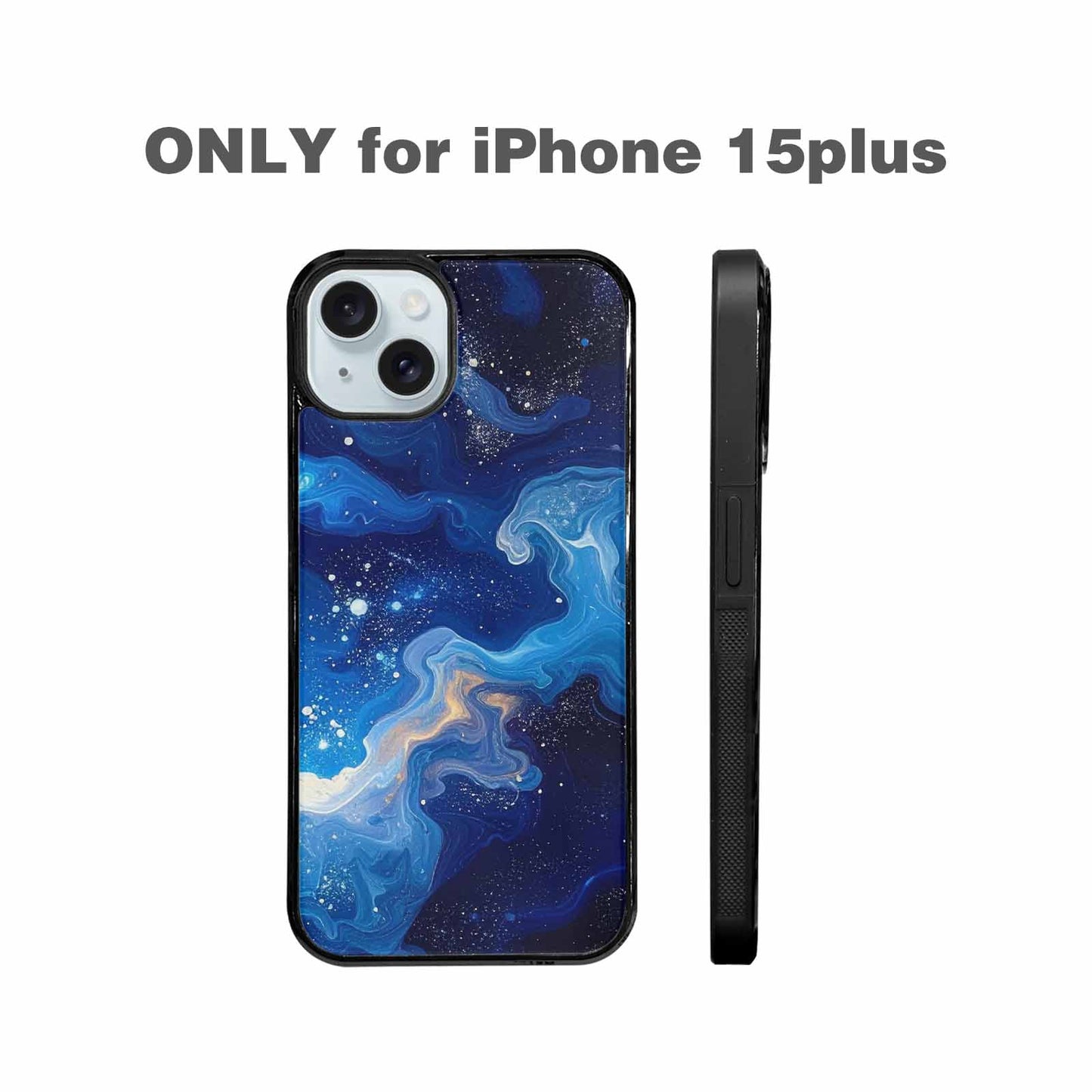 iPhone 15 Plus Case — Galaxy Art Blue Starfield Small Galaxy, Personalized Phone Case
