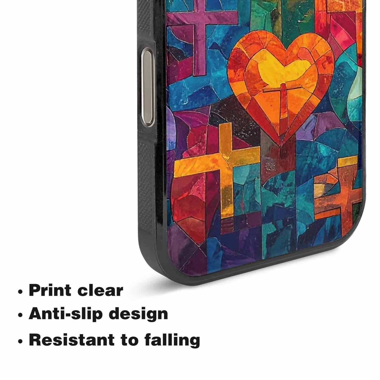 iPhone 16 Pro Max Case — Faith Cross And Faith Icons Pattern, Custom Designed Case Cover
