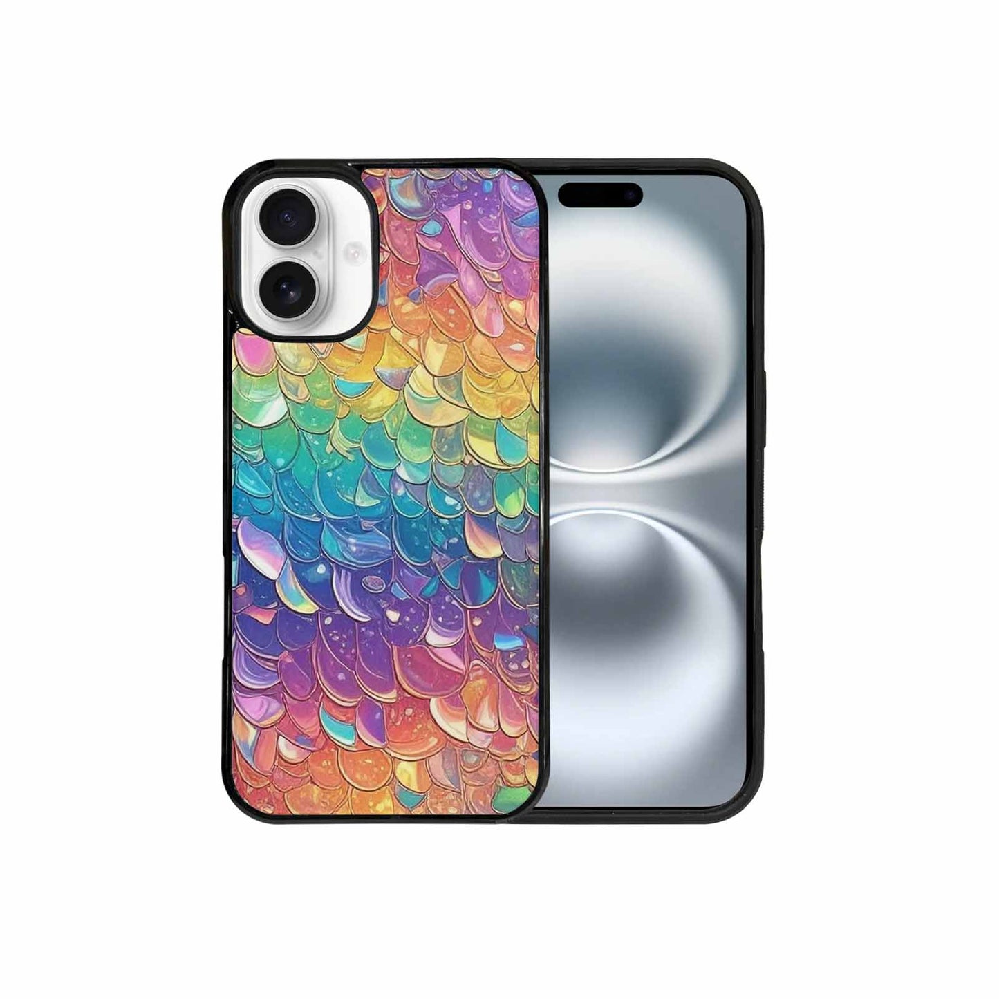 iPhone 16 Plus Case — Holographic Iridescent Shimmer Pattern Hundreds Of, Personalized Phone Case