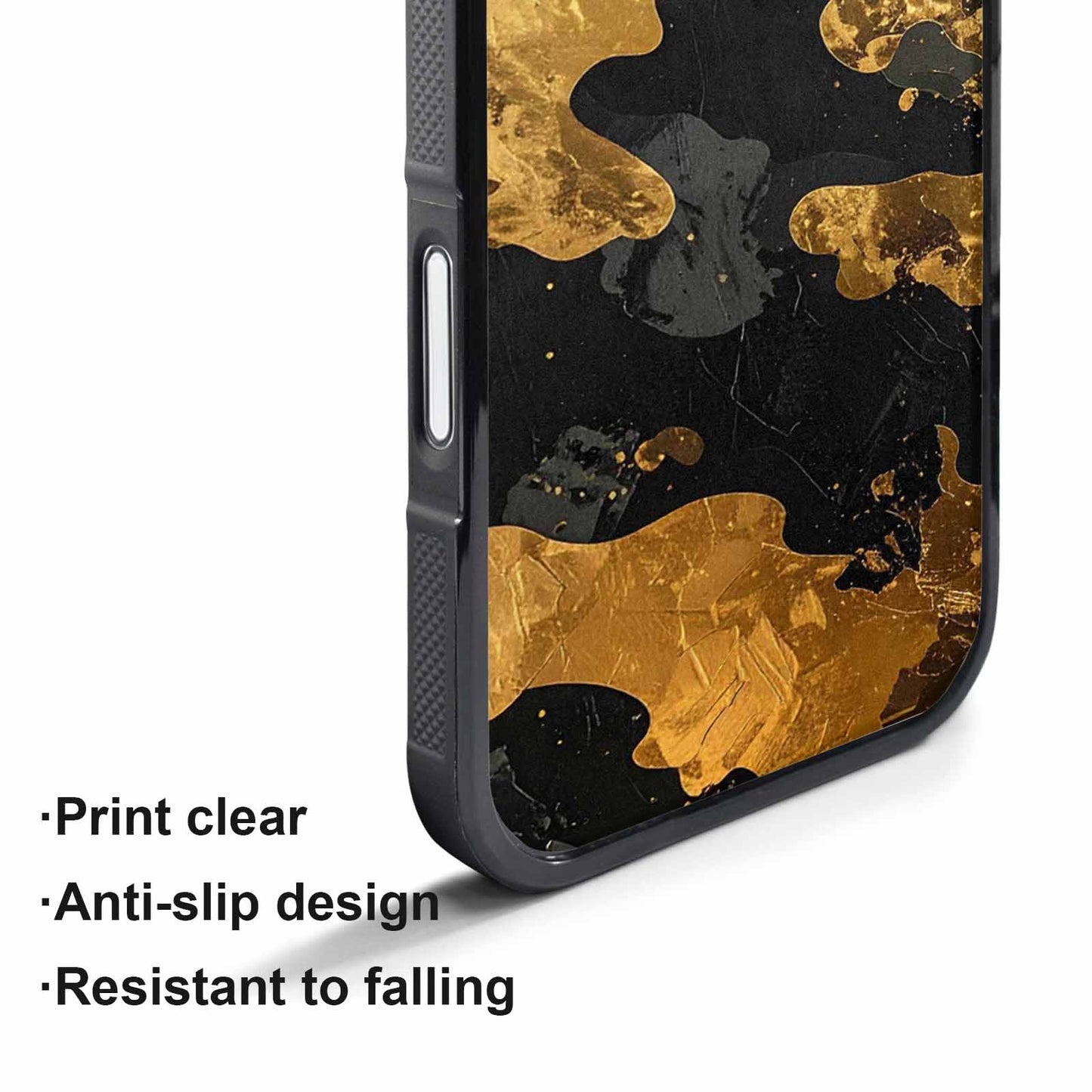 iPhone 17 Air Case — Camo Pattern With Metallic Gold Camo, Original Design Phone Case