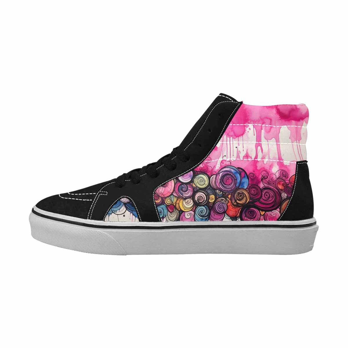 MEN'S Tie High Top Canvas Wallpaper Art Sneakers
