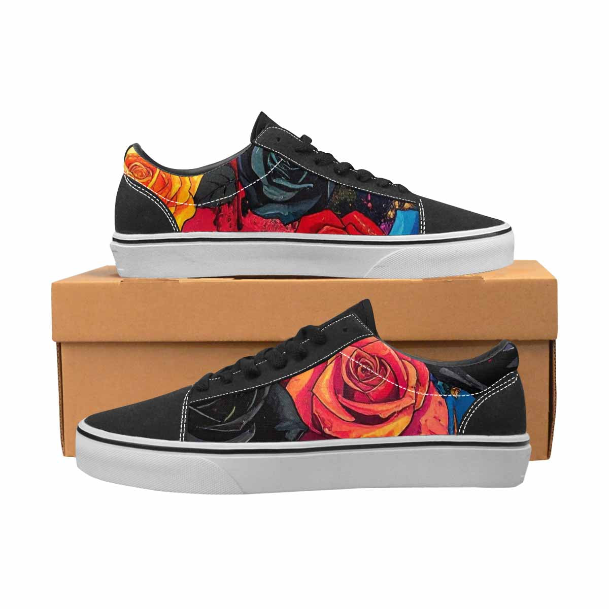 WOMEN'S Gothic Rose Lace-Up Canvas Grunge Shoes