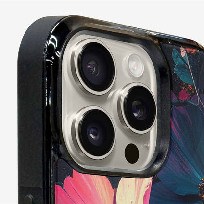 iPhone 16 Pro Case — Shadowy Glitch Floral Pattern Hundreds Of, Custom Art Phone Cover