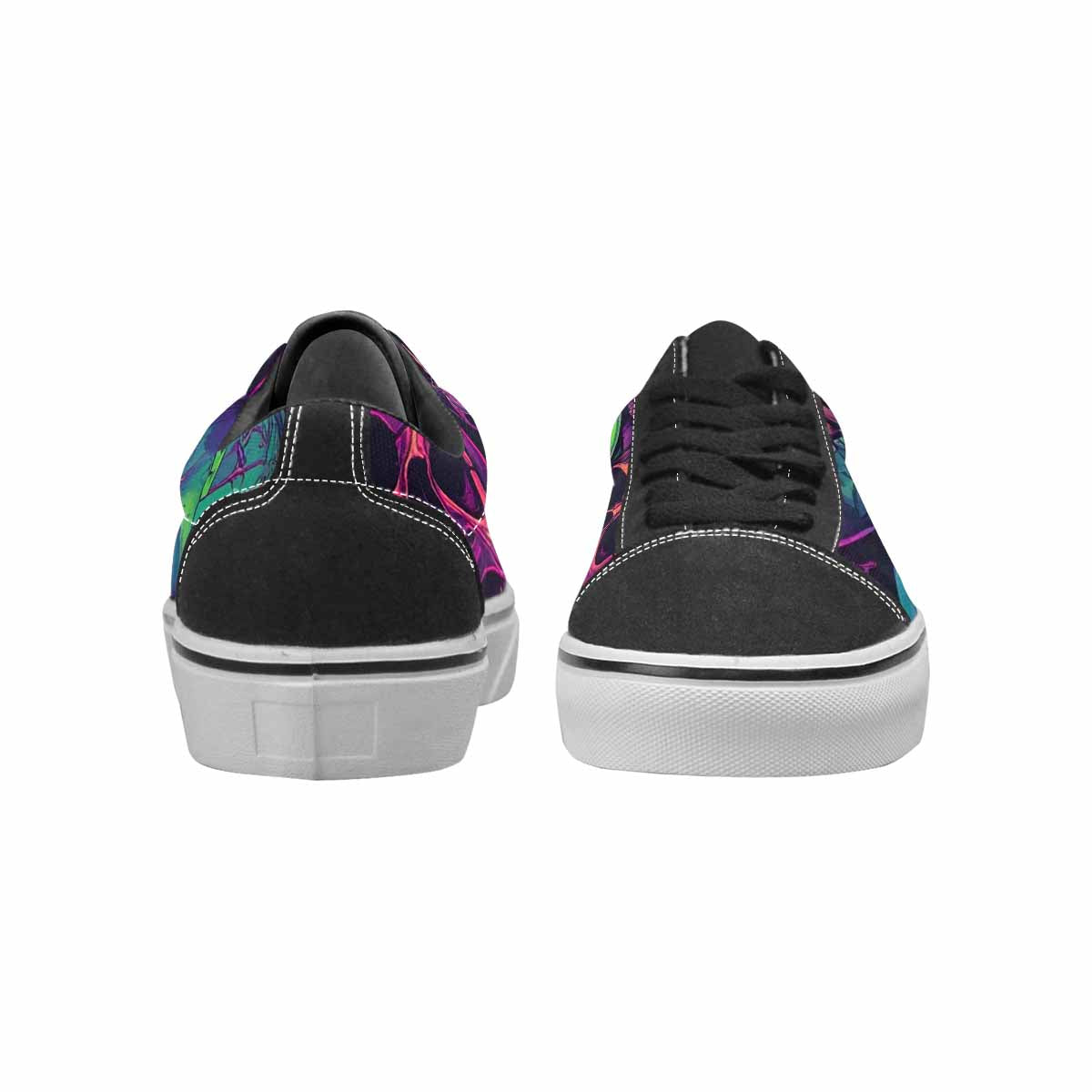 WOMEN'S Skulls - Neon Canvas Lace-Up Vibrant Chaos Sneakers
