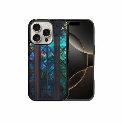 iPhone 16 Pro Case — Stained Glass Window Pattern Seamless Repeat, Customized Protective Case