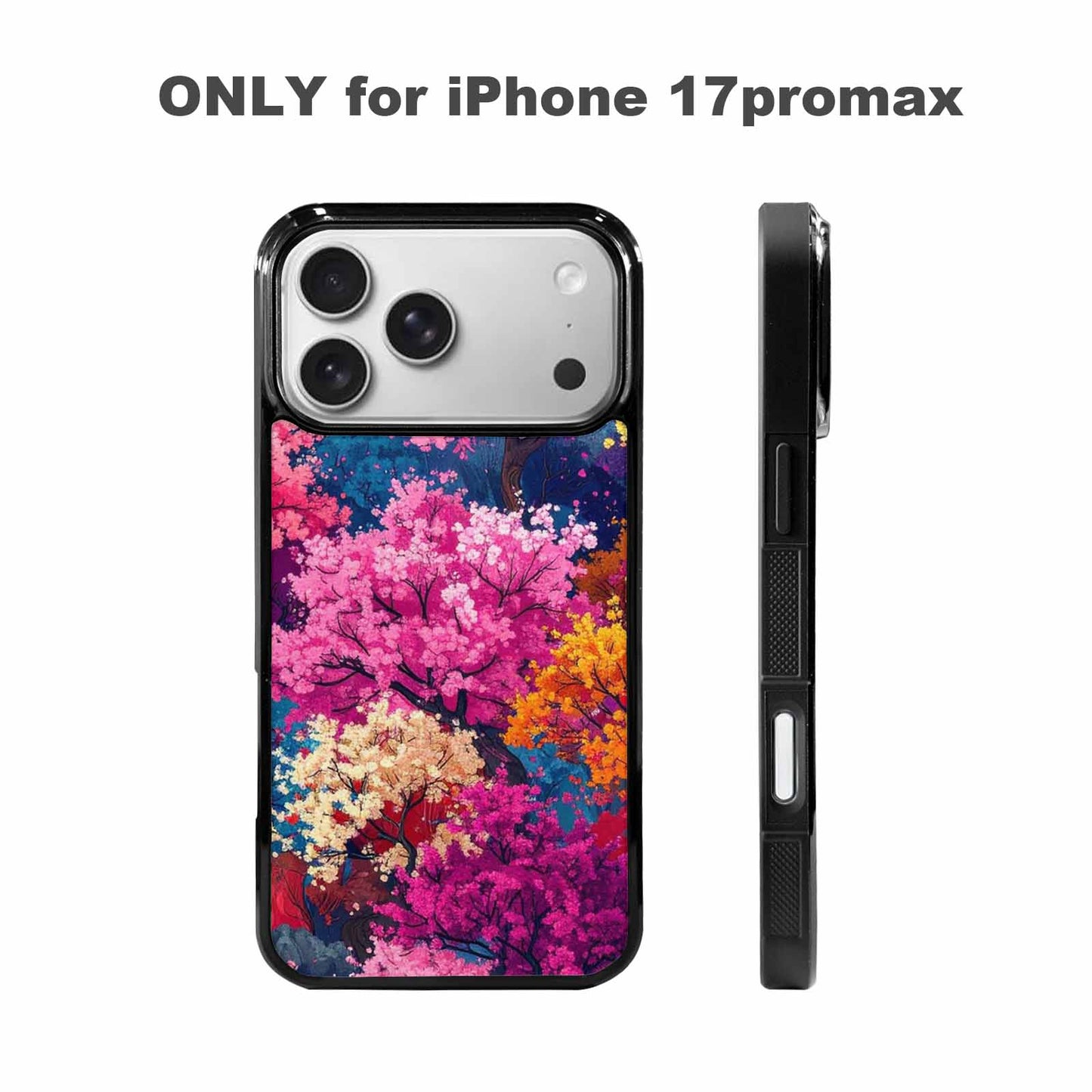 iPhone 17 Pro Max Case — Cherry Blossom Branch Pattern Original Art, Custom Designed Case Cover