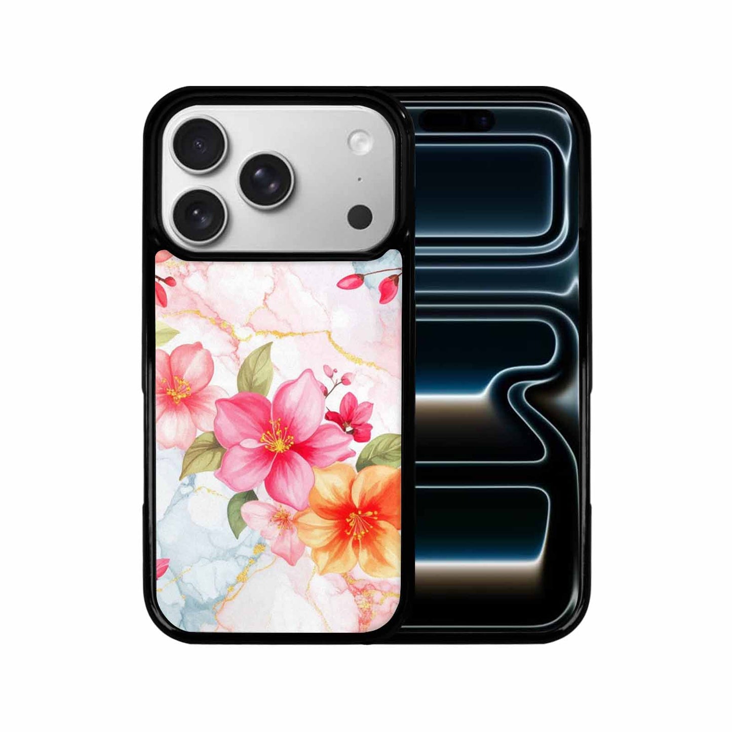 iPhone 17 Pro Case — Marble Floral, Custom Art Phone Cover