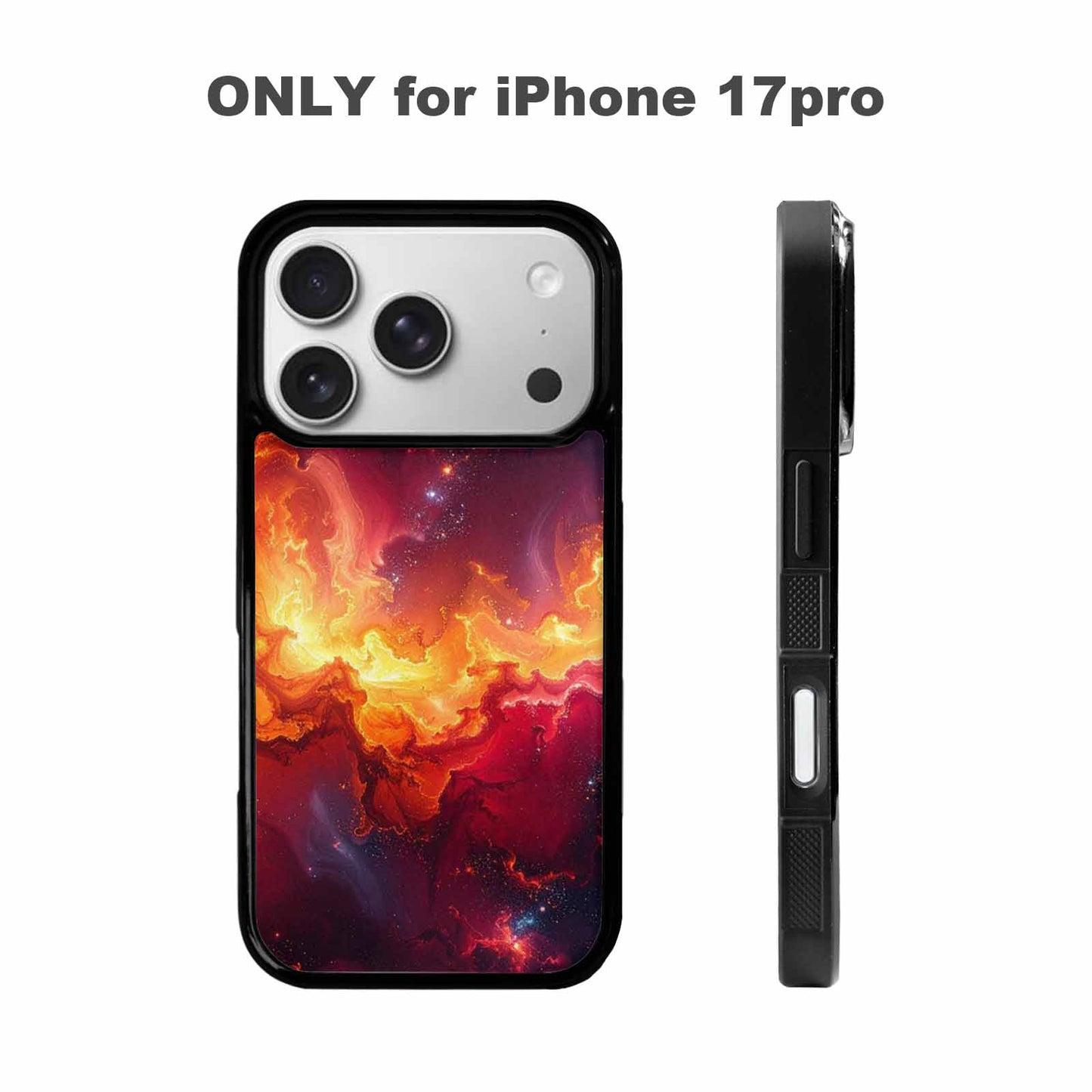 iPhone 17 Pro Case — Galaxy Art Red Orange Supernova Galaxy, Custom Designed Case Cover
