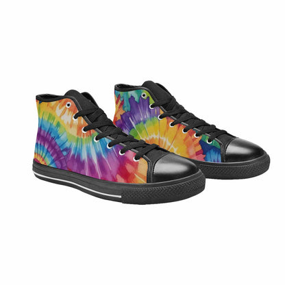 MEN'S Tie Dye - High Top Canvas Vibrant Chaos Shoes