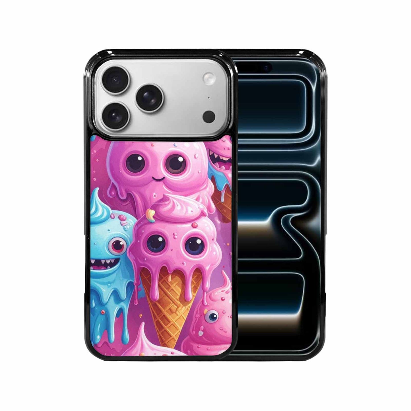 iPhone 17 Pro Max Case — Melting Icecream Cone Monster Original Art, Custom Made Phone Cover