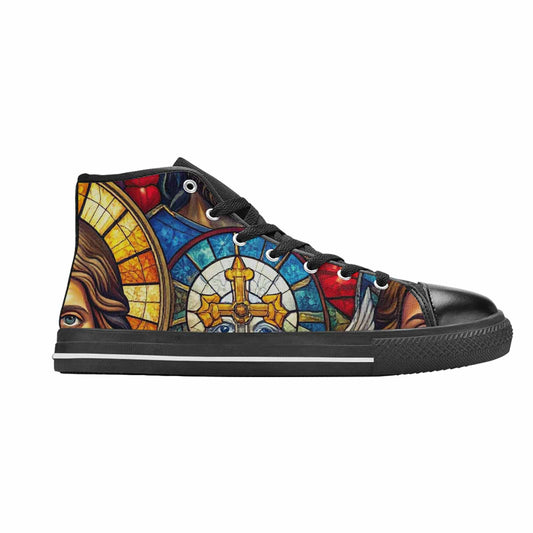 WOMEN'S Jesus Face Small High Top Canvas Y2K Custom Sneakers