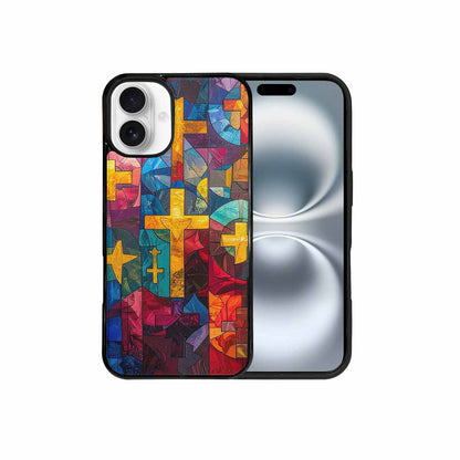 iPhone 16 Plus Case — Faith Cross And Faith Icons Pattern, Original Design Phone Case