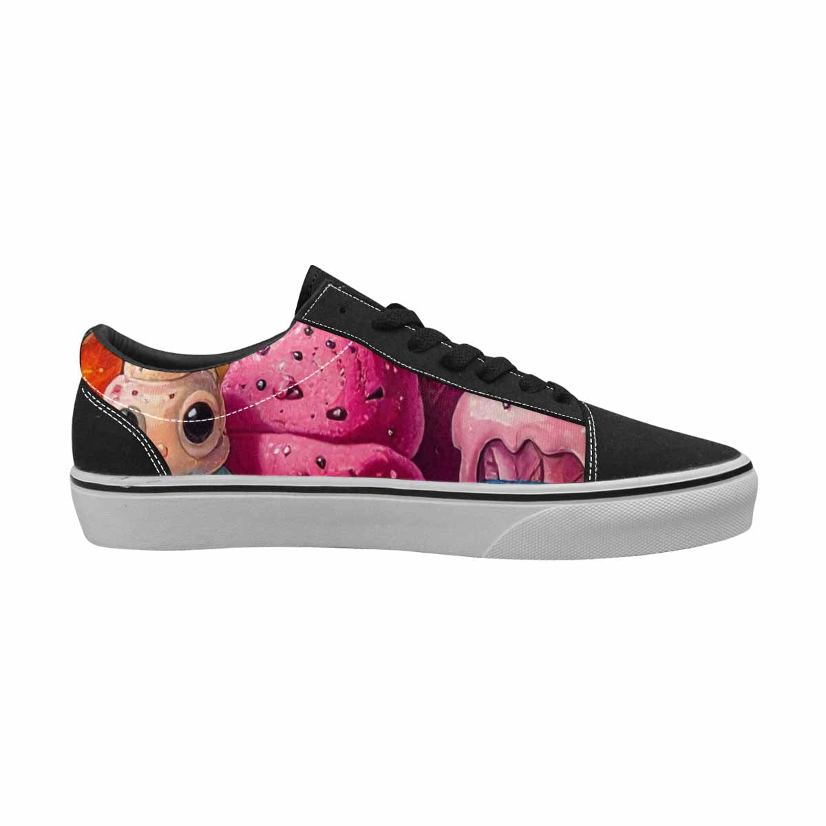 WOMEN'S Melting Ice Cream Monster Lace-Up Canvas Neon Fantasy Shoes