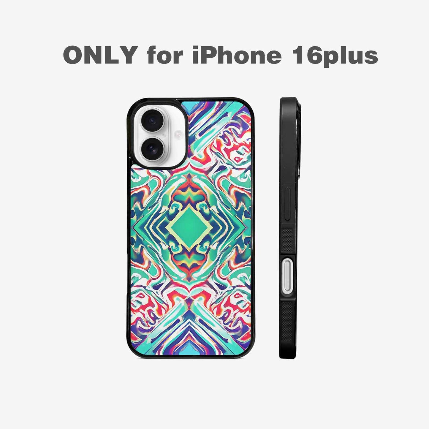 iPhone 16 Plus Case — Holographic Tribal Blaze, Customized Protective Case