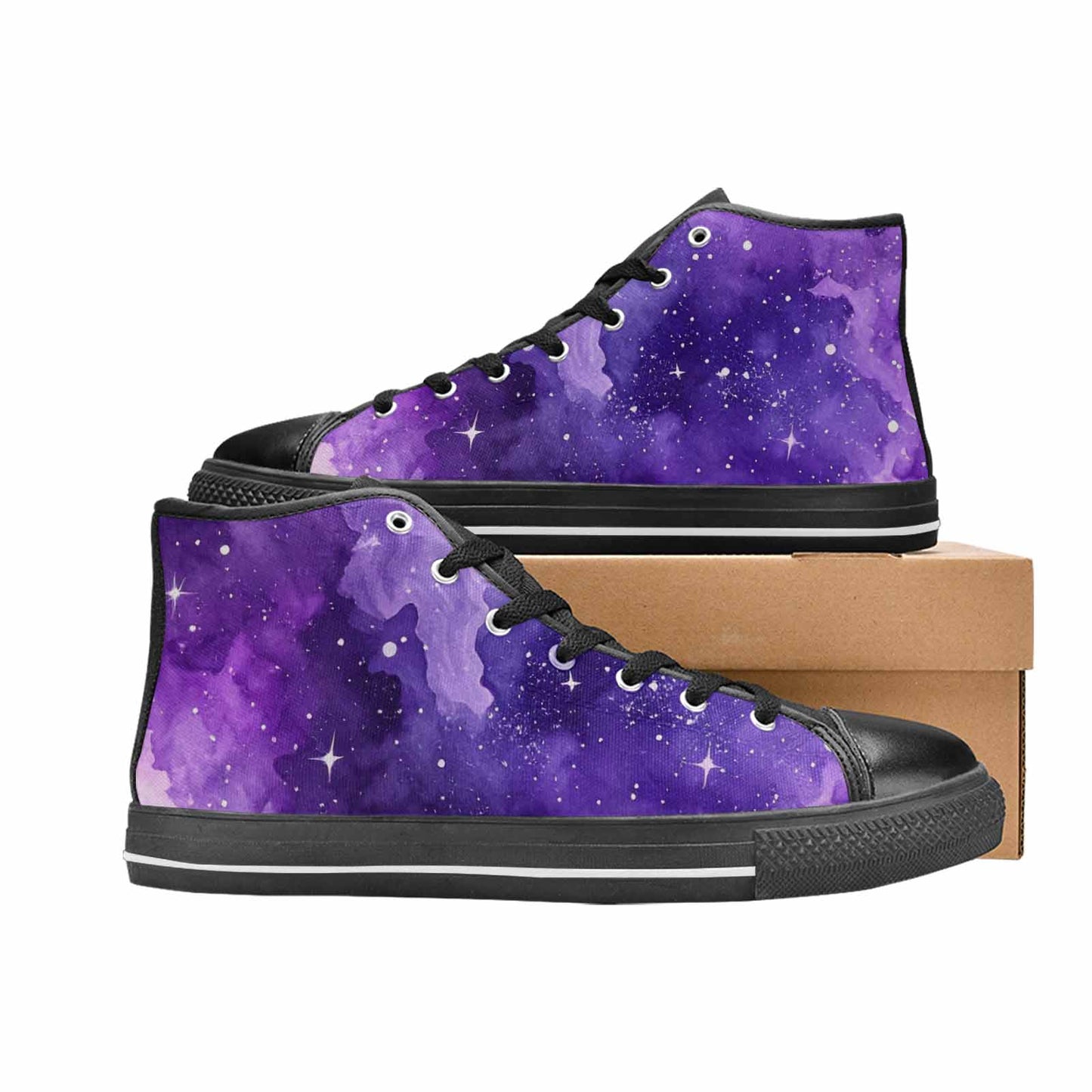 MEN'S Galaxy Art - High Top Canvas Grunge Custom Shoes