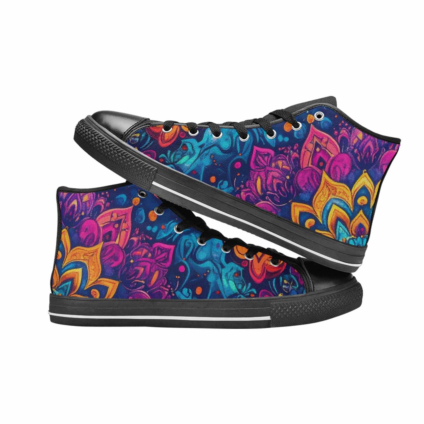 MEN'S Tie Dye Mandala High Top Canvas Surreal Shoes