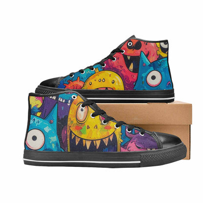 MEN'S Goofy Cartoon Monster High Top Canvas Grunge Custom Sneakers