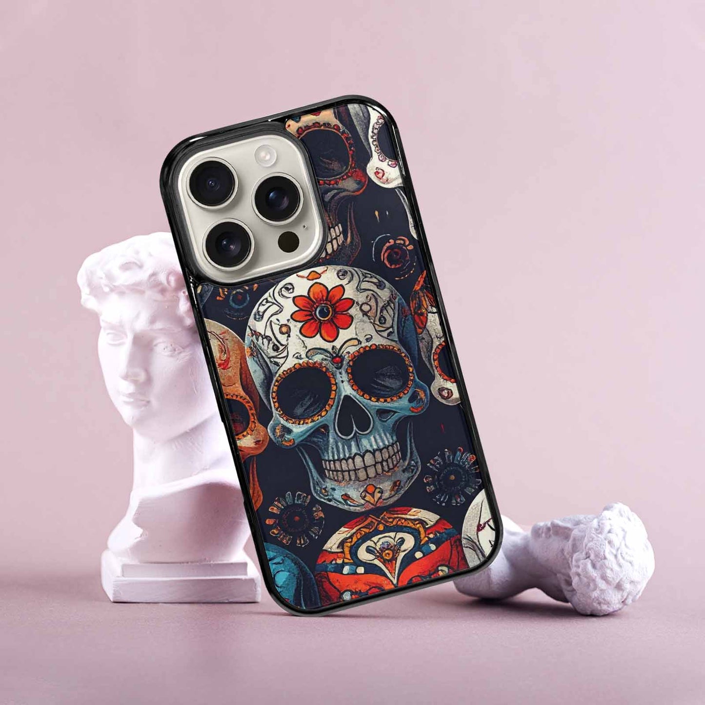 iPhone 16 Pro Case — Skull Waves, Custom Print Case Cover
