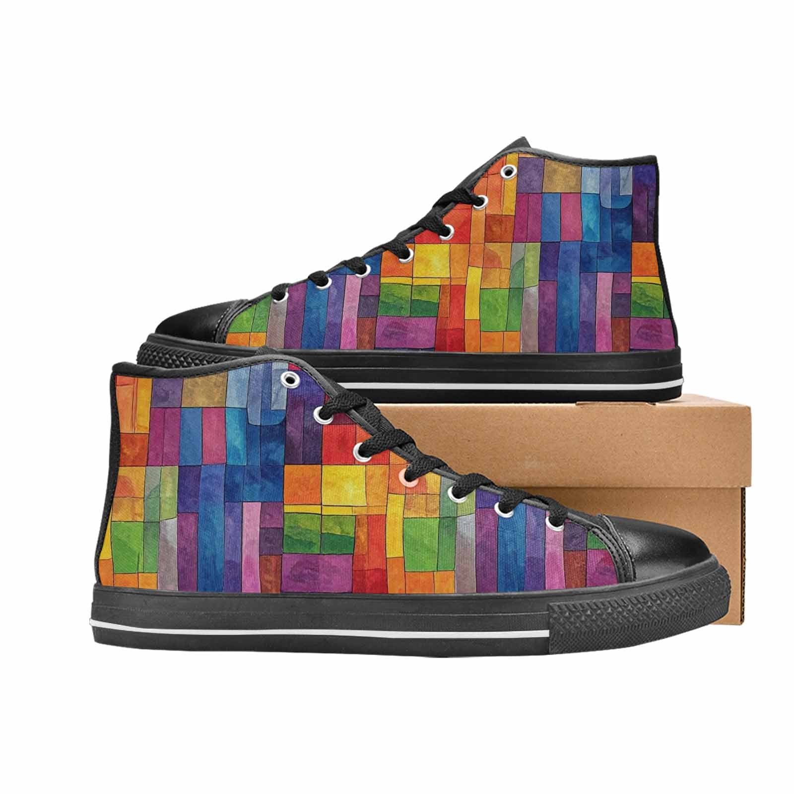 MEN'S Transgender Flag Color High Top Canvas Surreal Sneakers