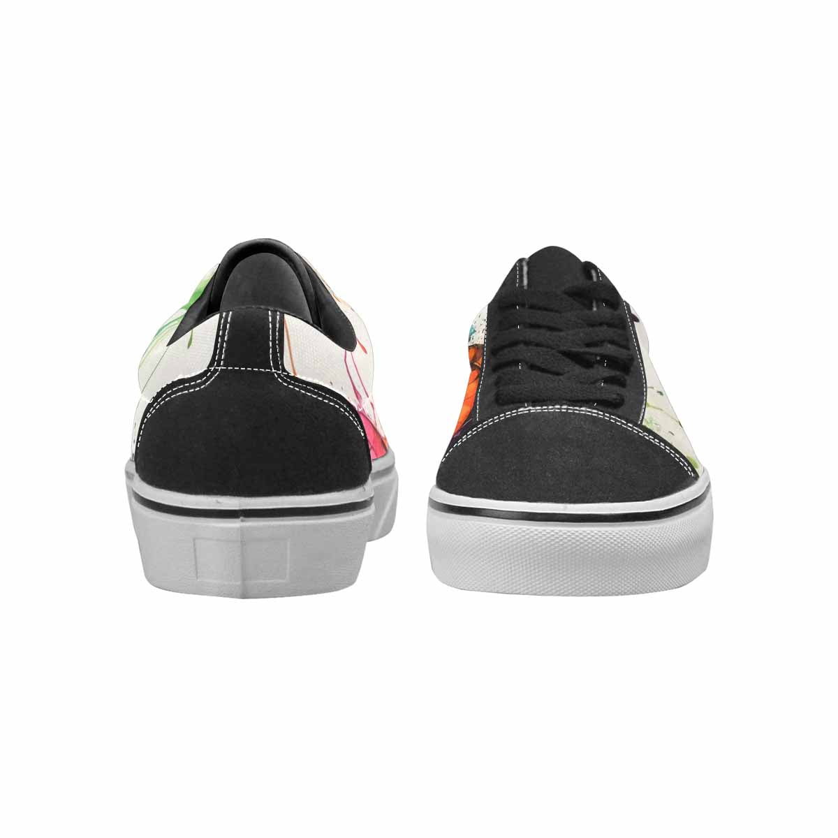 WOMEN'S Tie Dye Black & Green Ink Canvas Graphic Print Vibrant Chaos Sneakers