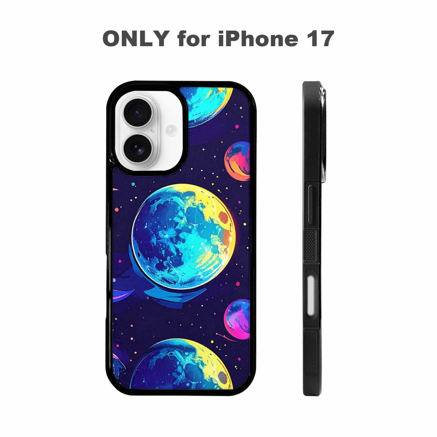 iPhone 17 Case — Neon Winter Moon Cartoon Cute, Personalized Phone Case