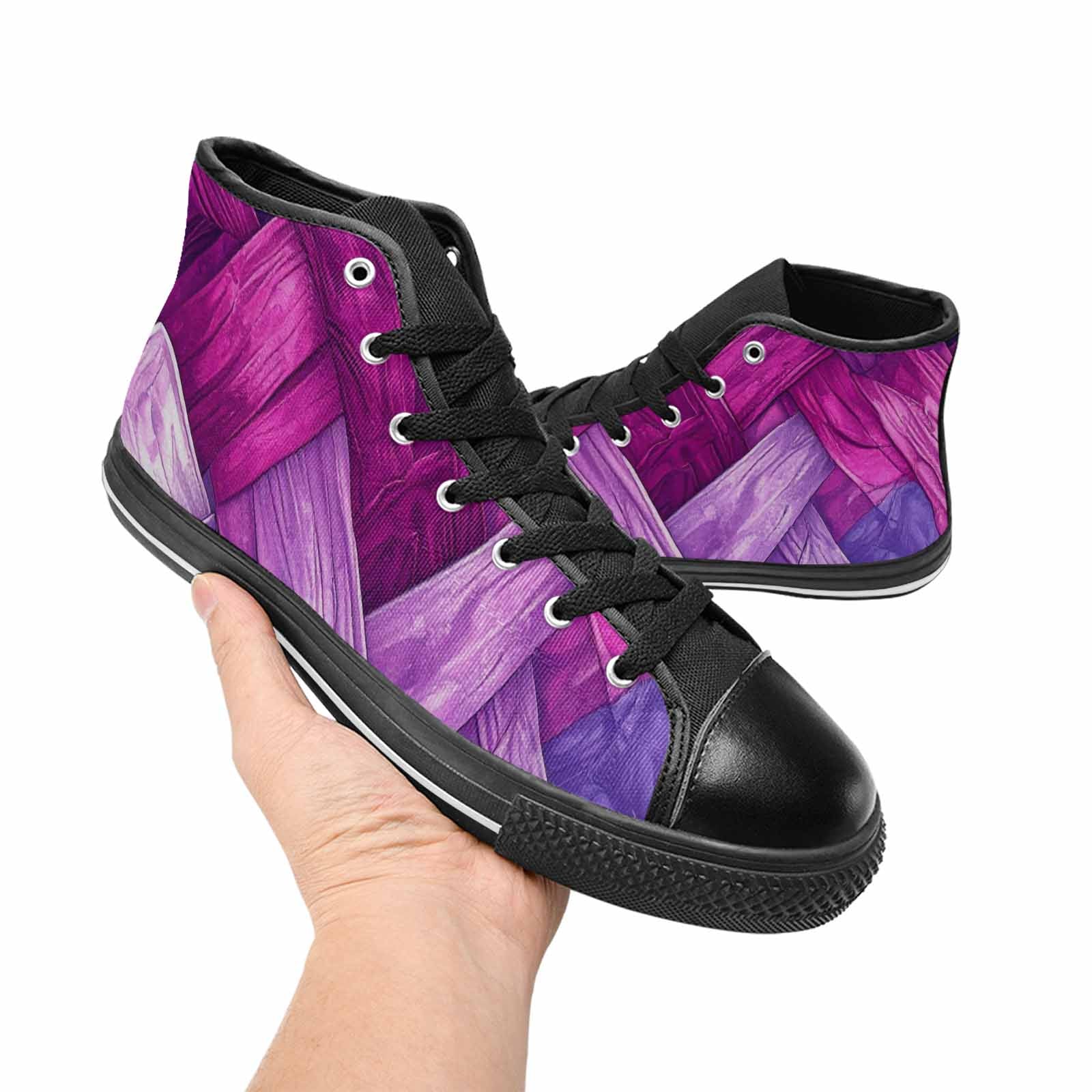 MEN'S Bisexual Flag Color High Top Canvas Surreal Custom Shoes